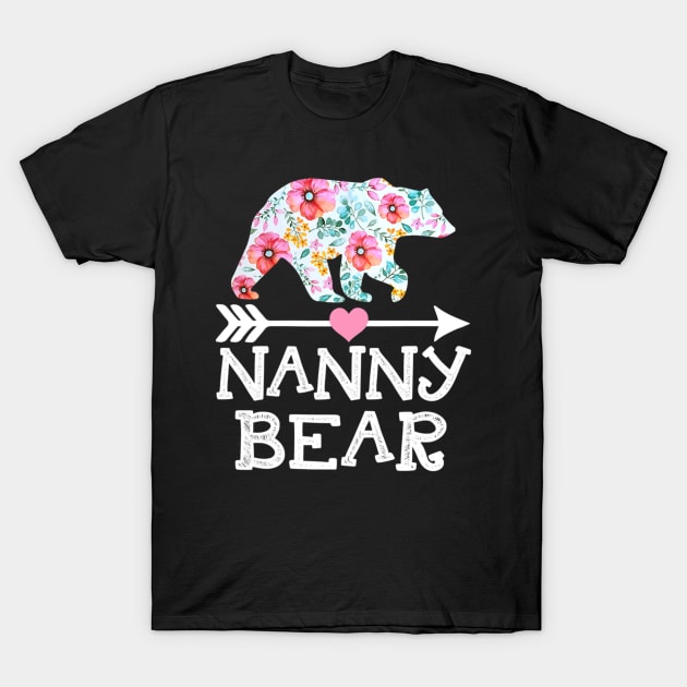 Nanny Bear Floral Happy Mothers Day T-Shirt by luxembourgertreatable